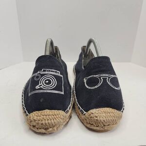 Soludos Womens Black Beige Camera Sunglasses Espadrille Comfort Flats Size 6